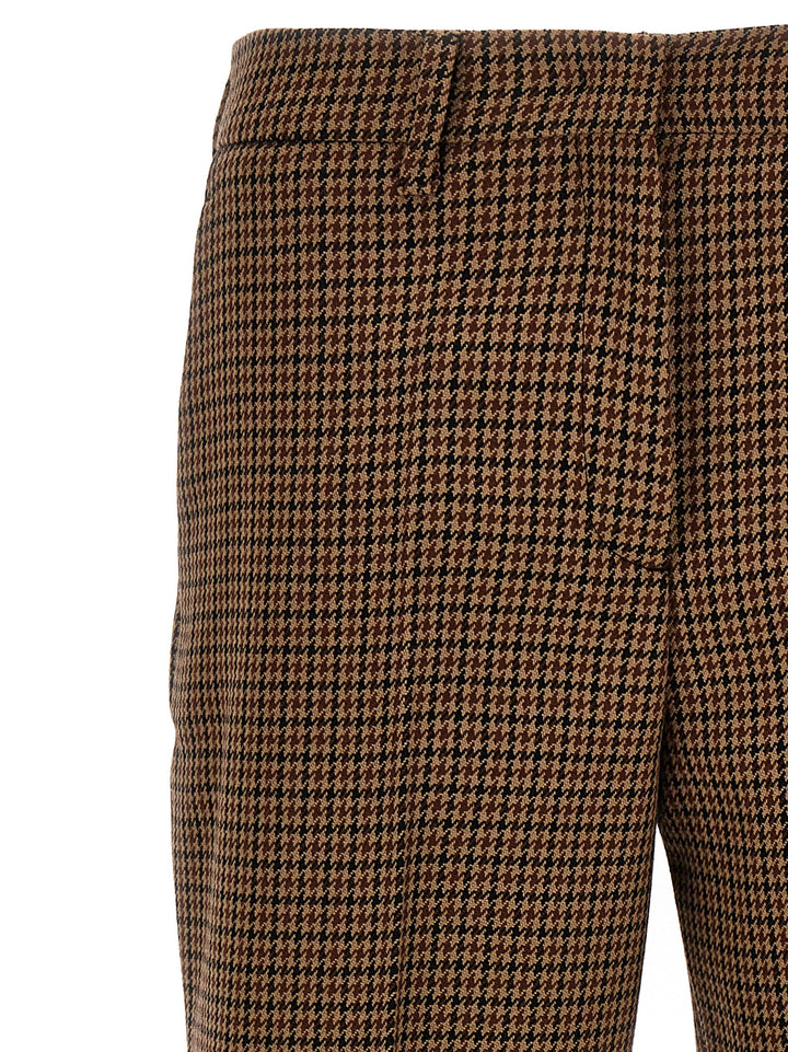 Prada Houndstooth Pants - Brown | 642e5f73b4b7e9c6fd57dc548a70af7796056b0d