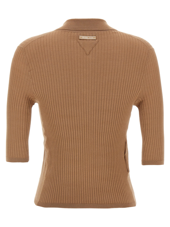 Prada Knitted  Shirt Polo - Beige | e895d2744ba18e8d15e1178acd4532deb605c5b6