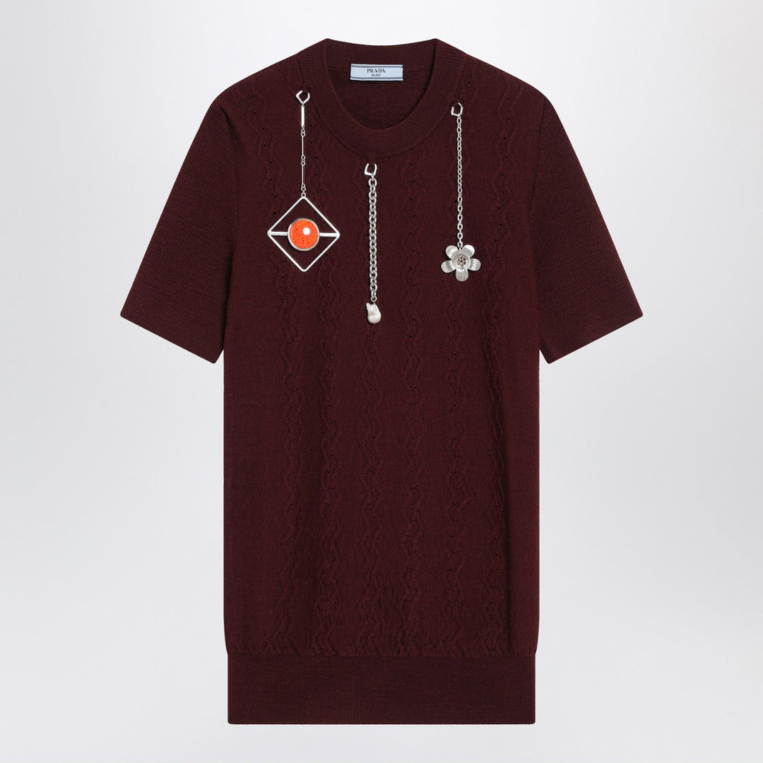 Prada Shirts & Tops - Burgundy | 36e69233efde8d46b3e437e1321562e2a4a9fc85