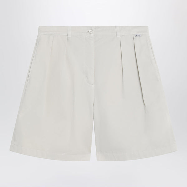 Natural-Colored Bermuda Shorts In Gabardine