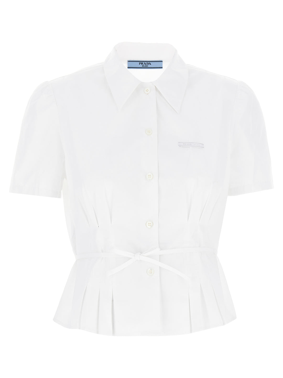 Prada Pleated Shirt Shirt and Blouse - White | e11404dfcab90e37c29513fc801e083470a3ea37