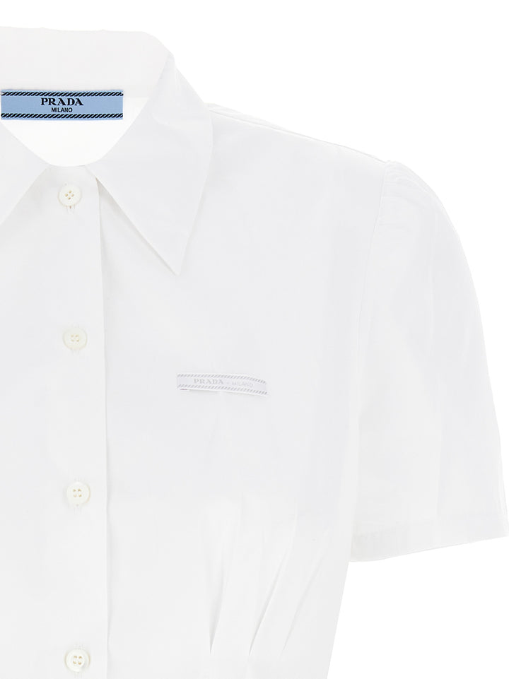 Prada Pleated Shirt Shirt and Blouse - White | 94baad96d3e868f7ab4f4f56dbef98ab1fbd1784
