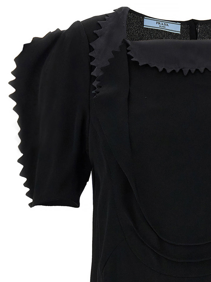 Prada Cady Crêpe Top Tops - Black | f11314f88c5f0df1ffa3790af0b1c286a023a324