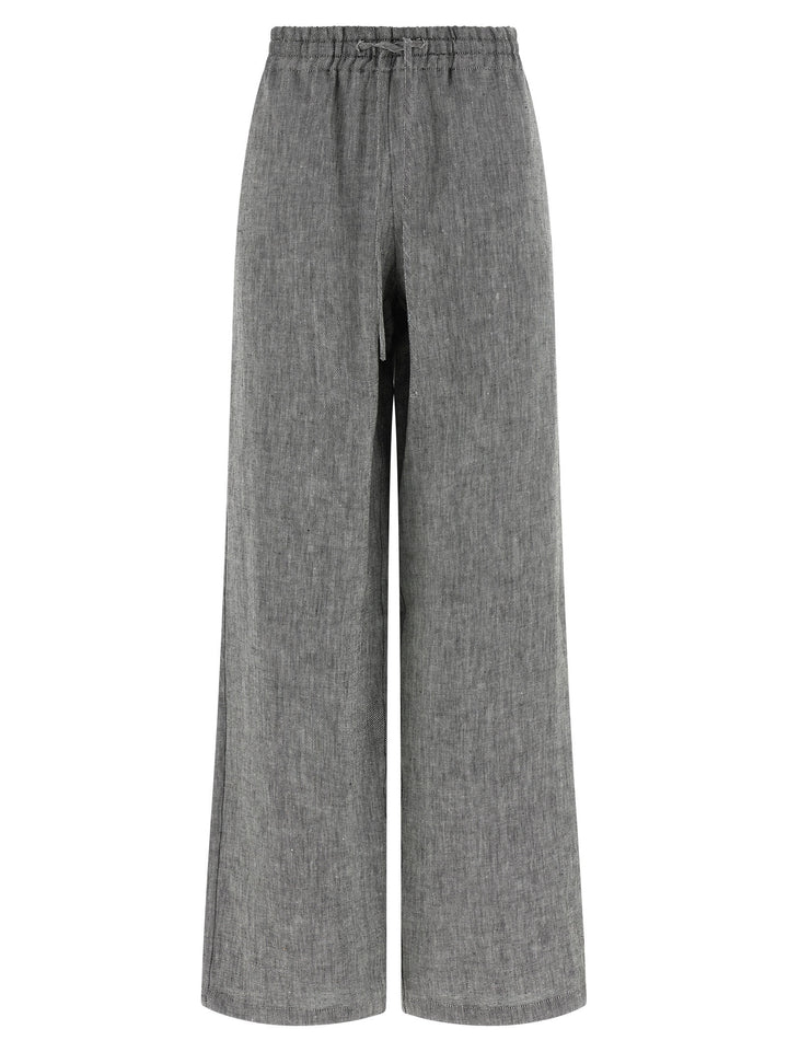 Federica Bonifaci Linen Trousers Pants - Gray | 05cad8b65bd5ef1a5fbd43c55cd838080a43e9c8