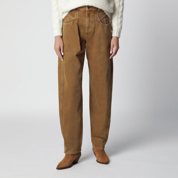 Lisha Barrel Jeans In Cotton Denim Bronze