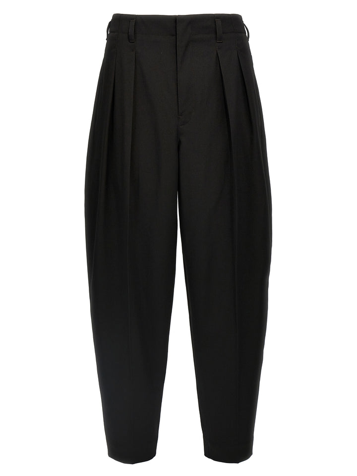 Pleated Tapered Pants Black