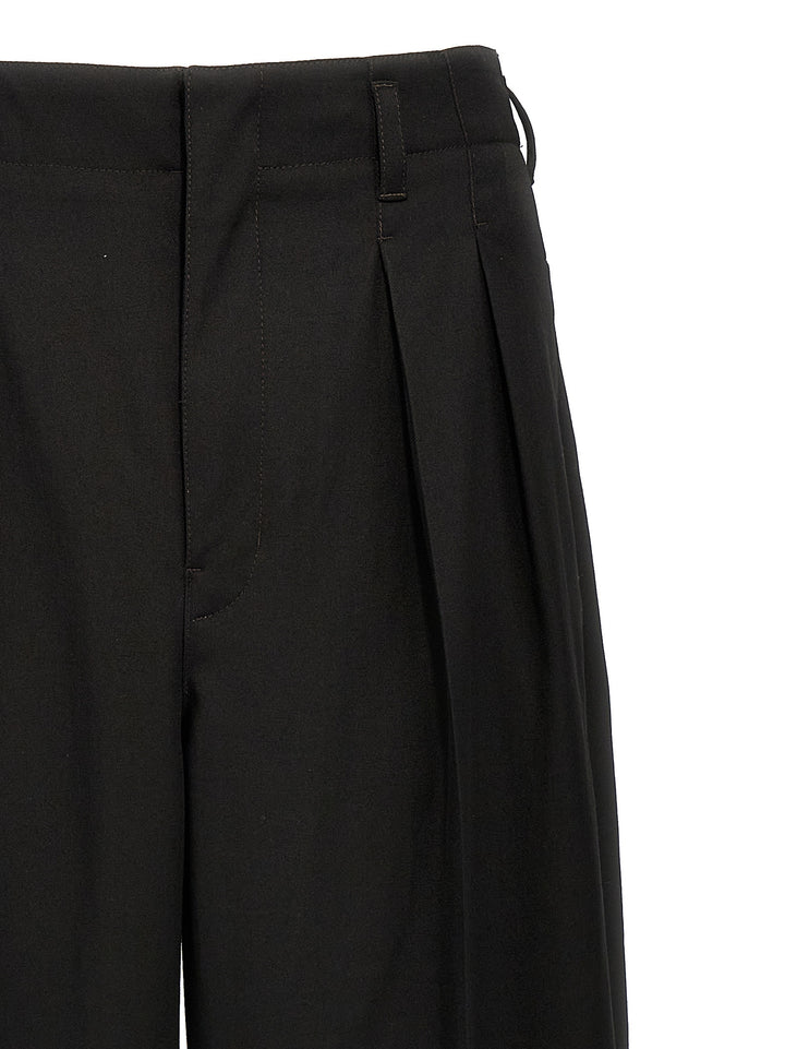 Pleated Tapered Pants Black