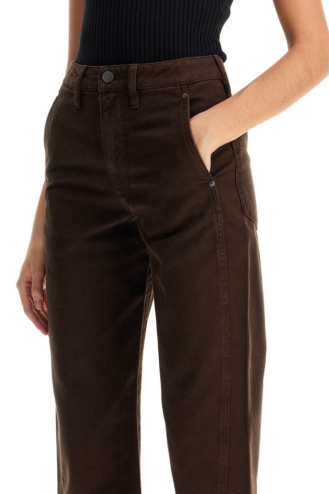 Pantaloni Cropped Con Cuciture Ritorte