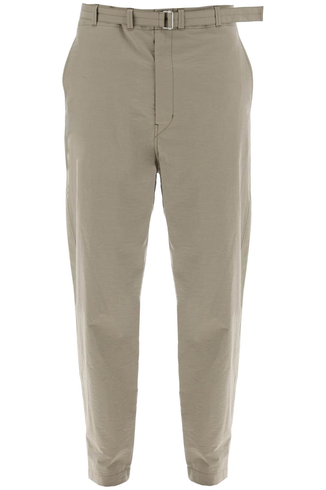 Pantaloni Carrot In Fluido Crepe Di Cotone