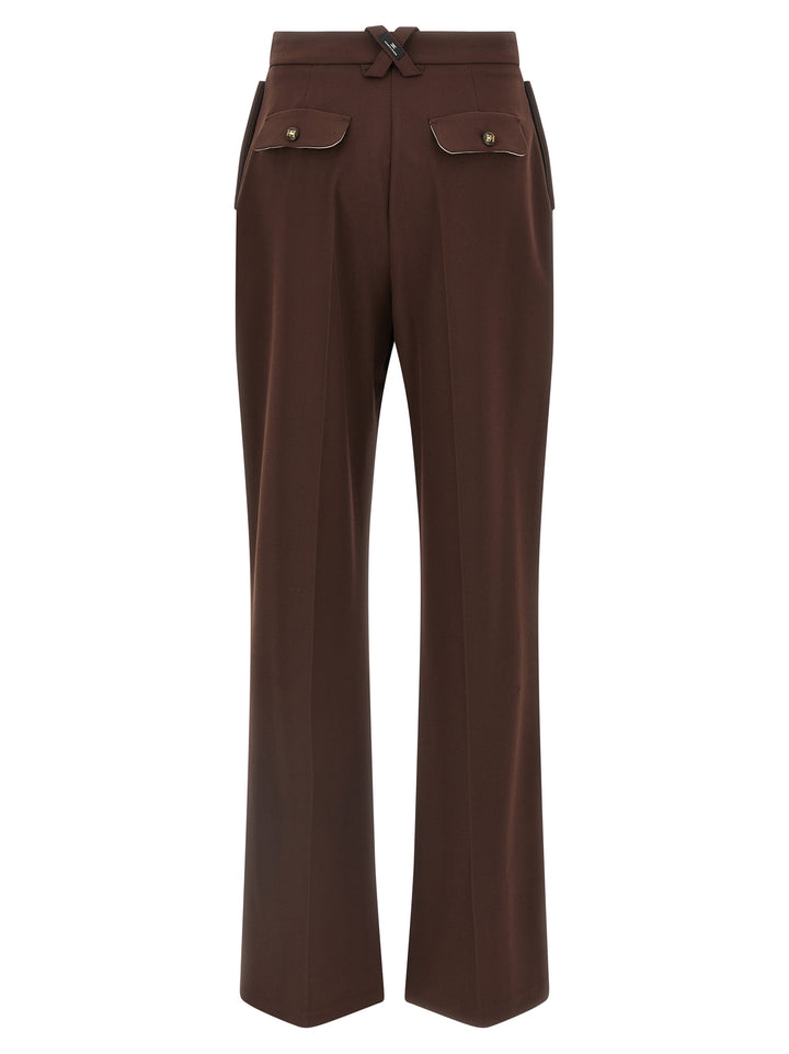 Elisabetta Franchi Palazzo Pants - Brown | 801a72c96eea7c404b2f6c999c8700d716ad11c1