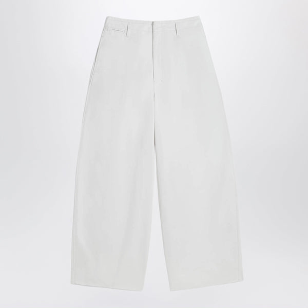 Rice-White Cotton Trousers