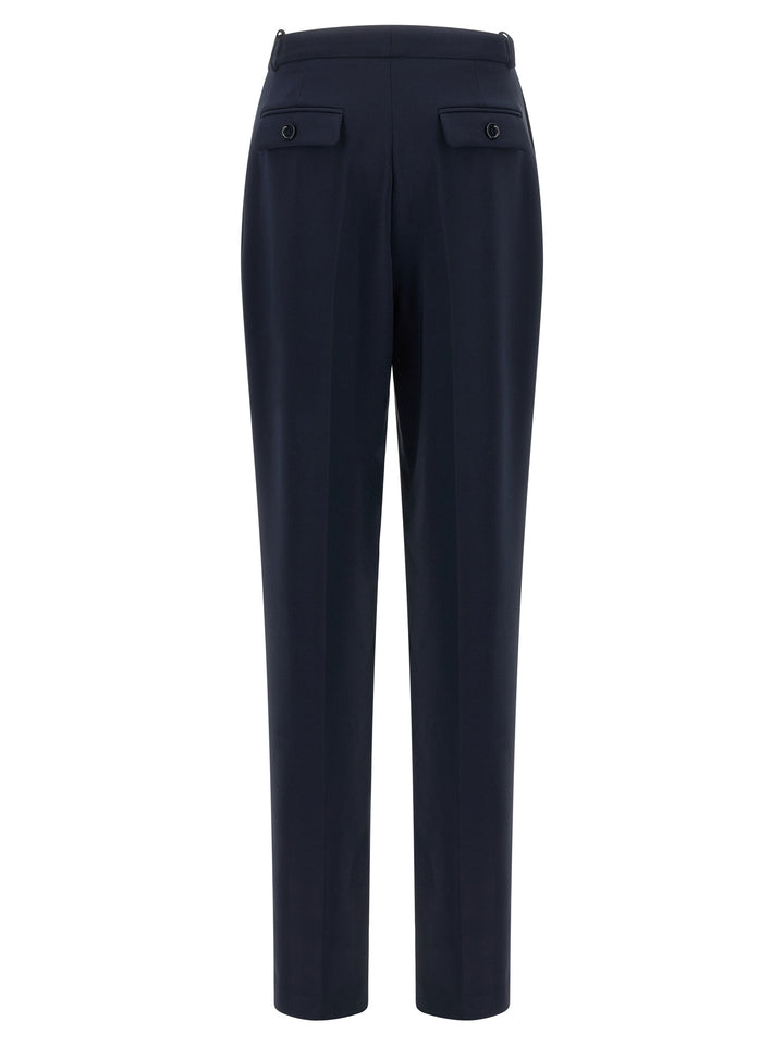 Elisabetta Franchi Crepe De Chine Pants - Blue | 4578c2d9b5ba6f86bc5510b3b9c33e3b8df7fea0