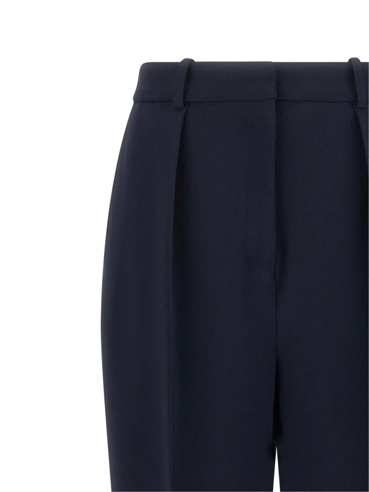 Elisabetta Franchi Crepe De Chine Pants - Blue | 036674596794a488b31d59c58dfc36d4aa13161e
