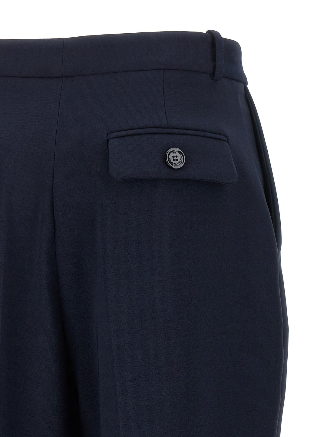 Elisabetta Franchi Crepe De Chine Pants - Blue | 3c38d26af4341b23202711a74816aa93d915e431