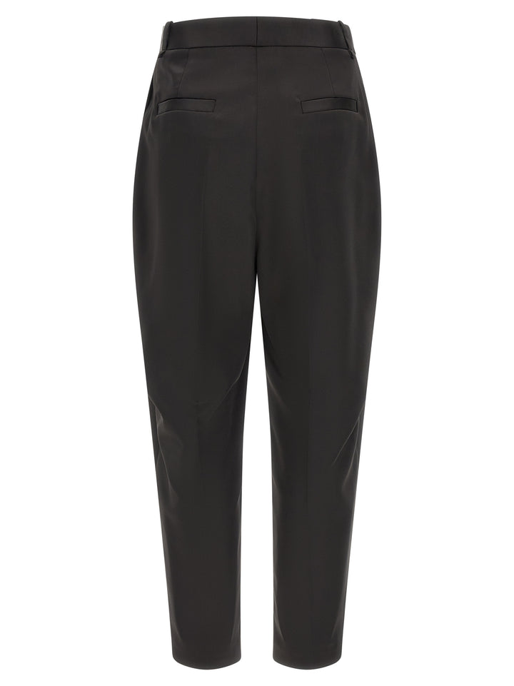 Elisabetta Franchi Stretch Satin Pants - Black | 40bf4b42d65e67bb733411cff598bc93150ea5c8