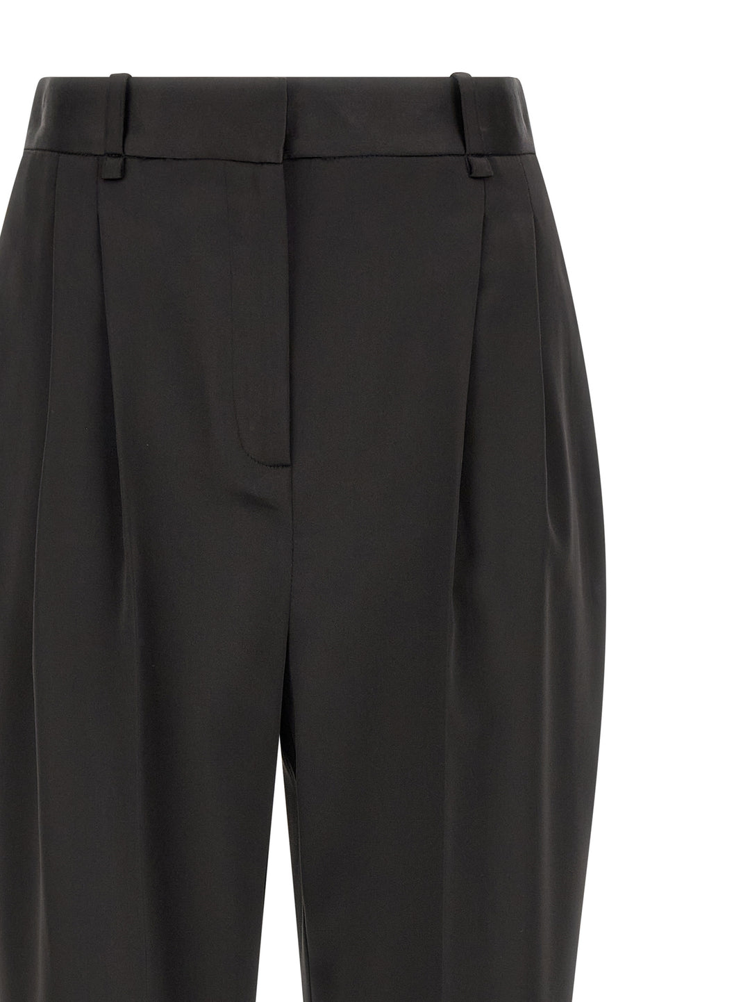 Elisabetta Franchi Stretch Satin Pants - Black | 0b071288f266165c7614156ebcf124c3594d7765