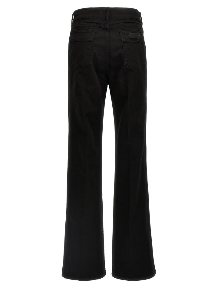 Tom Ford Stretch Twill Denim Wide Flare Jeans - Black | de8691a756d0c3a713ed5a850e52142d39db2a14