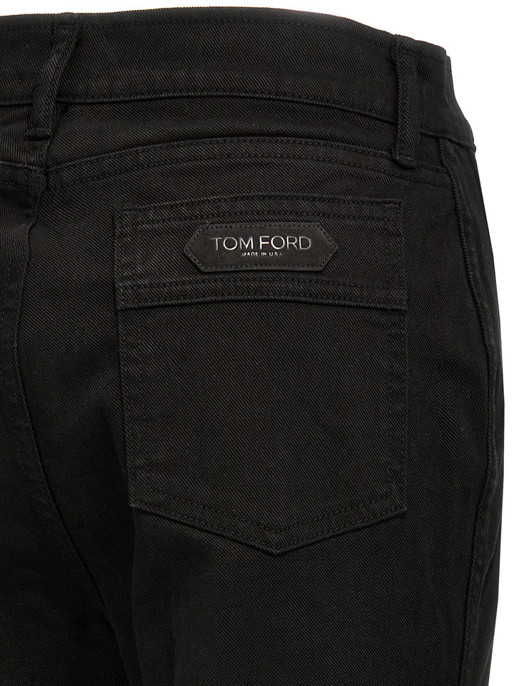 Tom Ford Stretch Twill Denim Wide Flare Jeans - Black | 598d0e1cd38053c07a33fa47589c0541c2529cb7