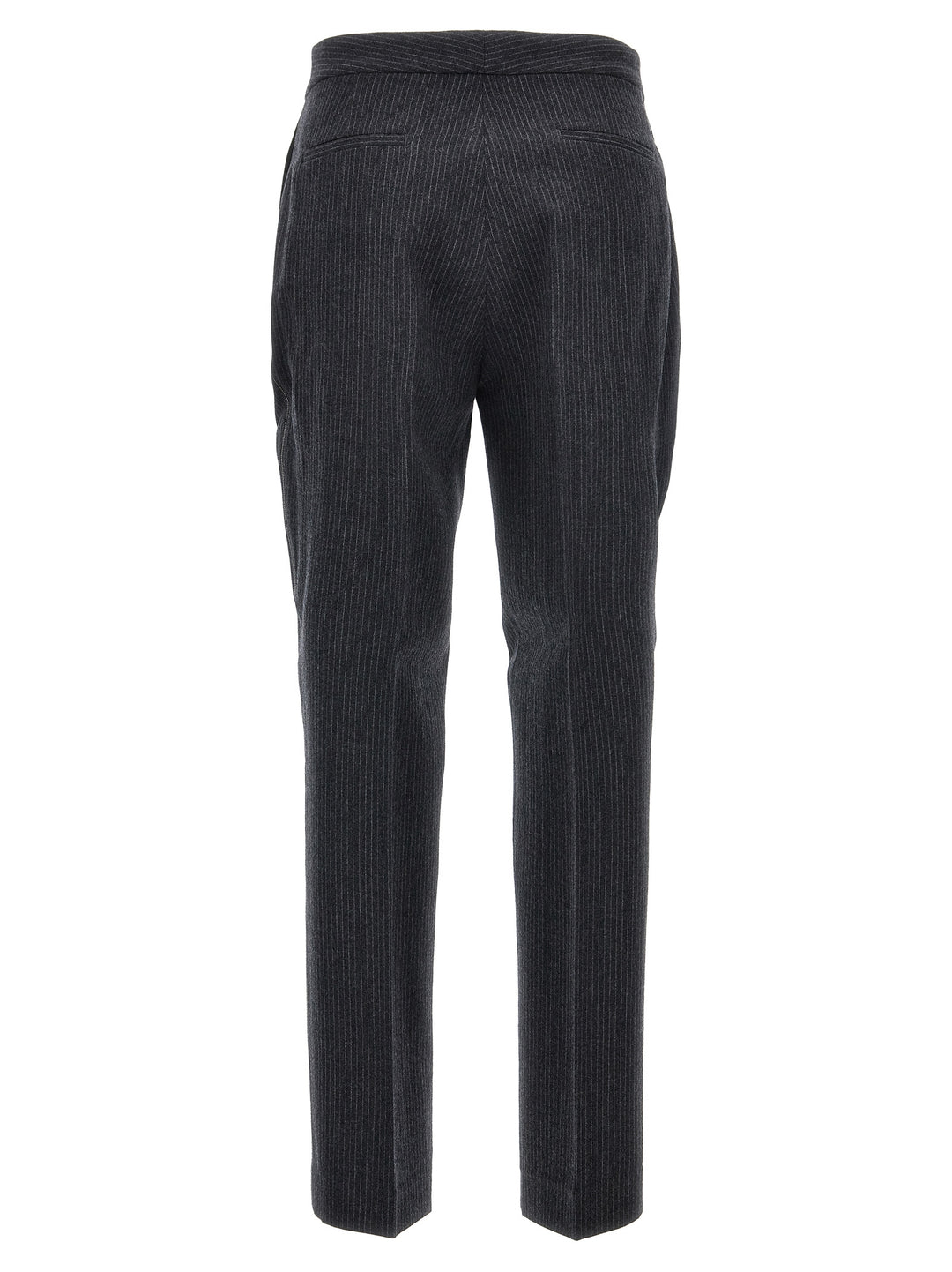 Pinstriped  With Rhinestone Detail Pants Gray