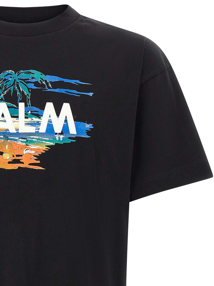 Palm Angels Graphic Print T-shirt - Black | 830b69ffe5f04a00cf8e31e589fb0b466a168bad