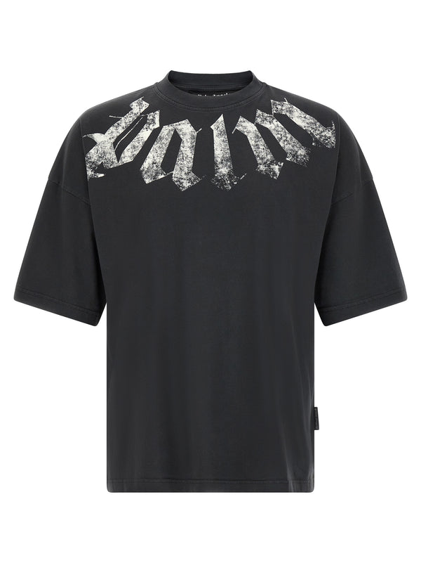 Craquelé Gothic Print T-Shirt Black