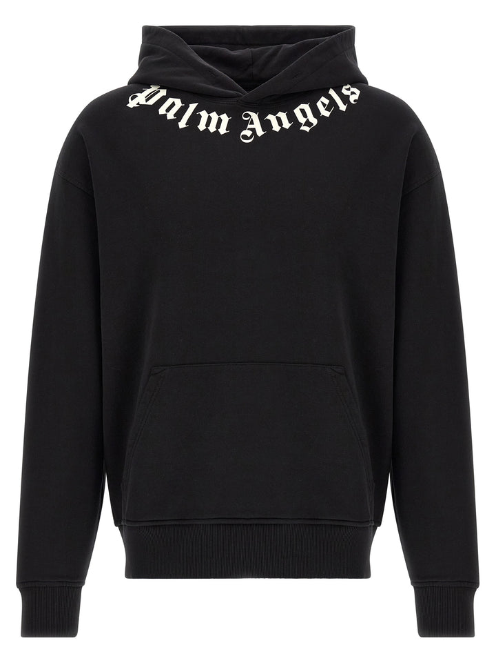 Palm Angels Logo Hoodie Sweatshirt - Black | 8202f8c9a8ce43324ae29bf5b8e2dc3f7b58acb1