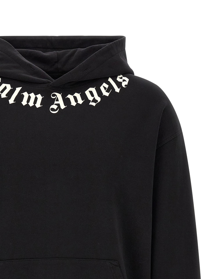 Palm Angels Logo Hoodie Sweatshirt - Black | 307cdee6bf48e1c70aba550c0a795384030ac53b
