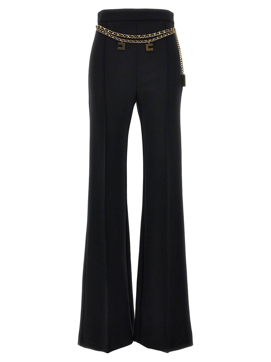 Logo Charms Belted Pants Black