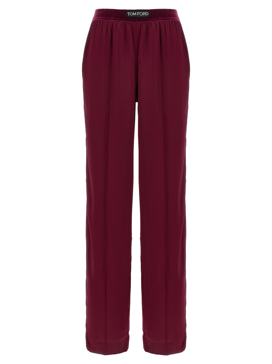 Silk Pants Bordeaux