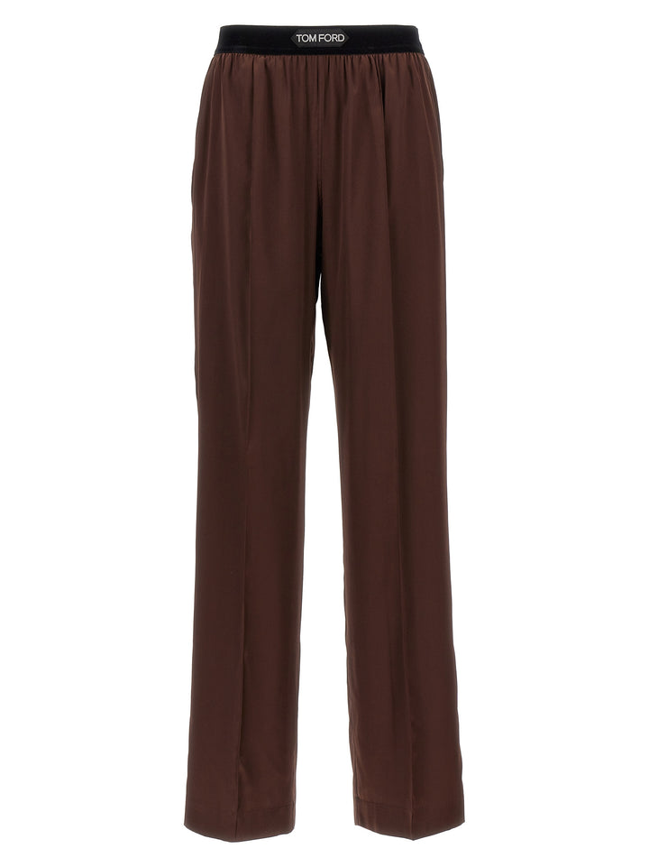 Seta Stretch Pants Brown