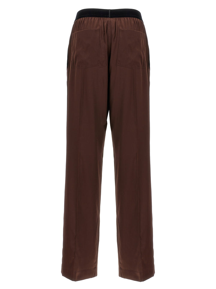 Seta Stretch Pants Brown