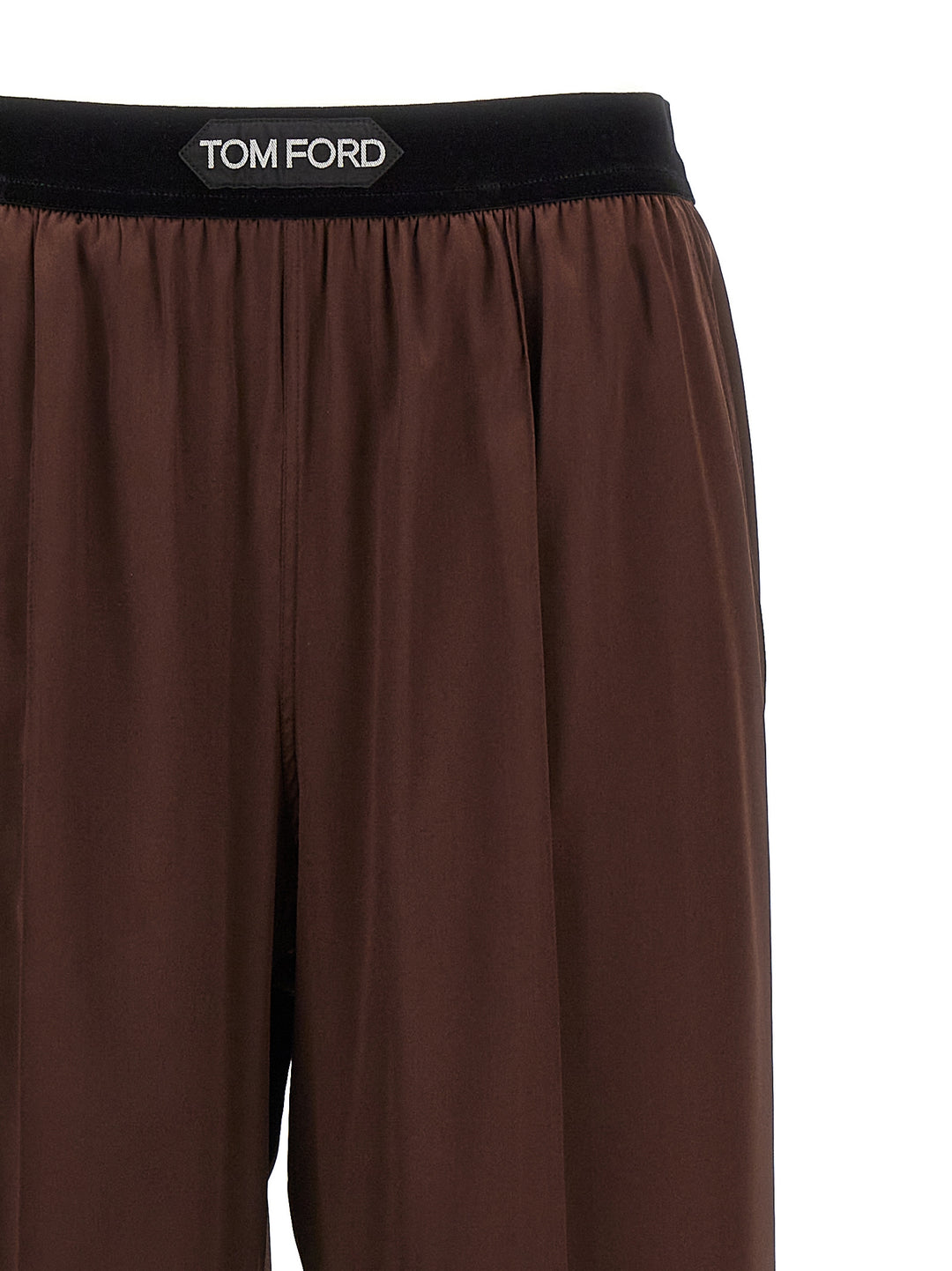 Seta Stretch Pants Brown