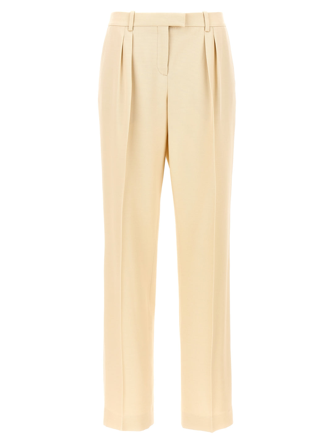 With Front Pleats Pants Beige