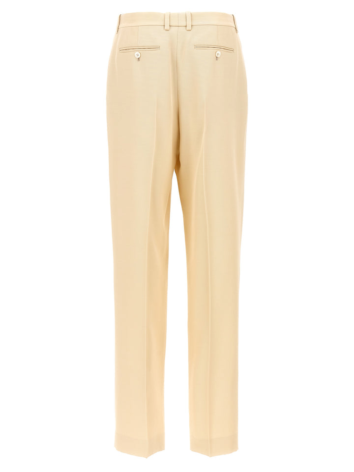 With Front Pleats Pants Beige