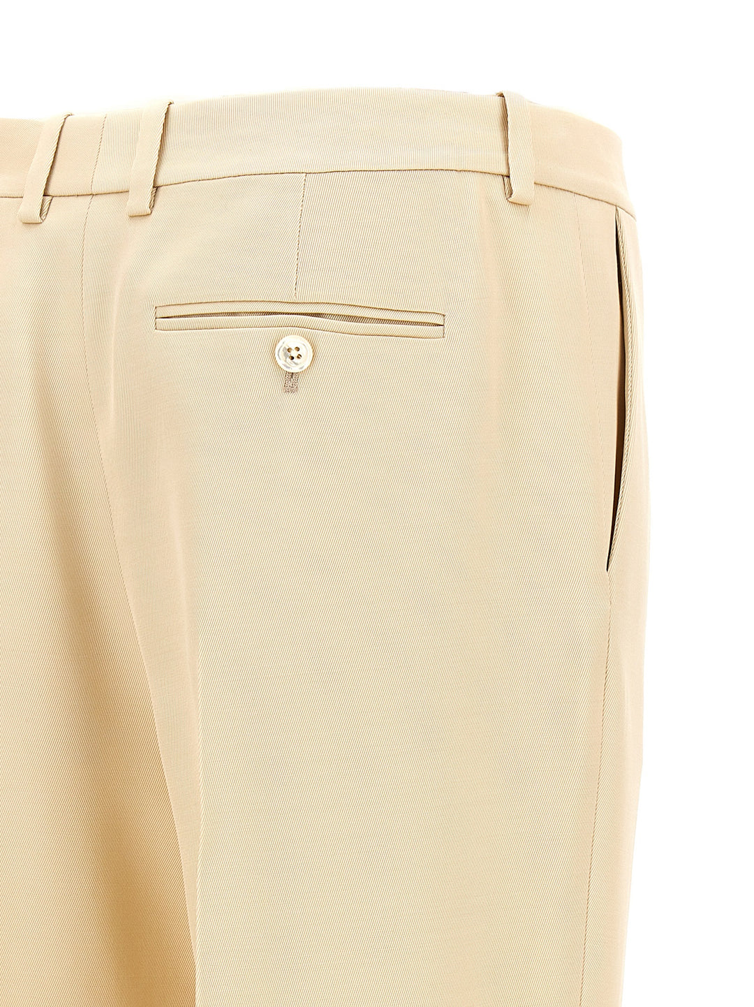 With Front Pleats Pants Beige