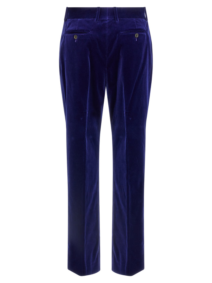 Tom Ford Velvet Pants - Blue | 4794dea01cd4aeff8e0f86036fd45ecaaa9fc6cd
