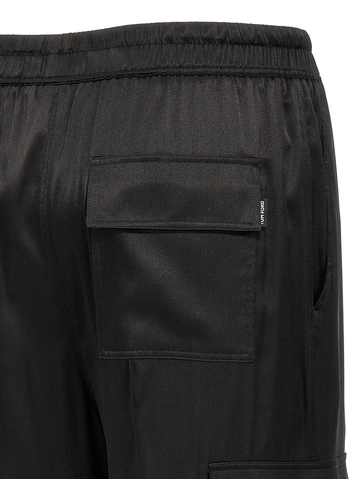 Tom Ford Cargo Silk Pants - Black | b679aef0af16cbaf1039f04b76aa0928efa32dac