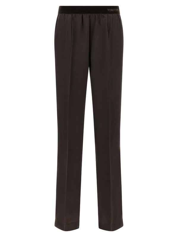 Silk Pants Brown