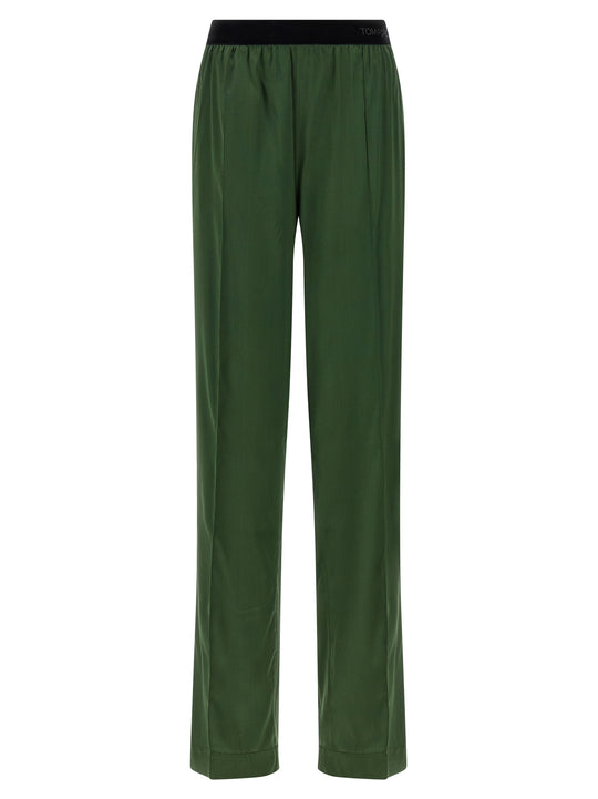 Silk Pants Green