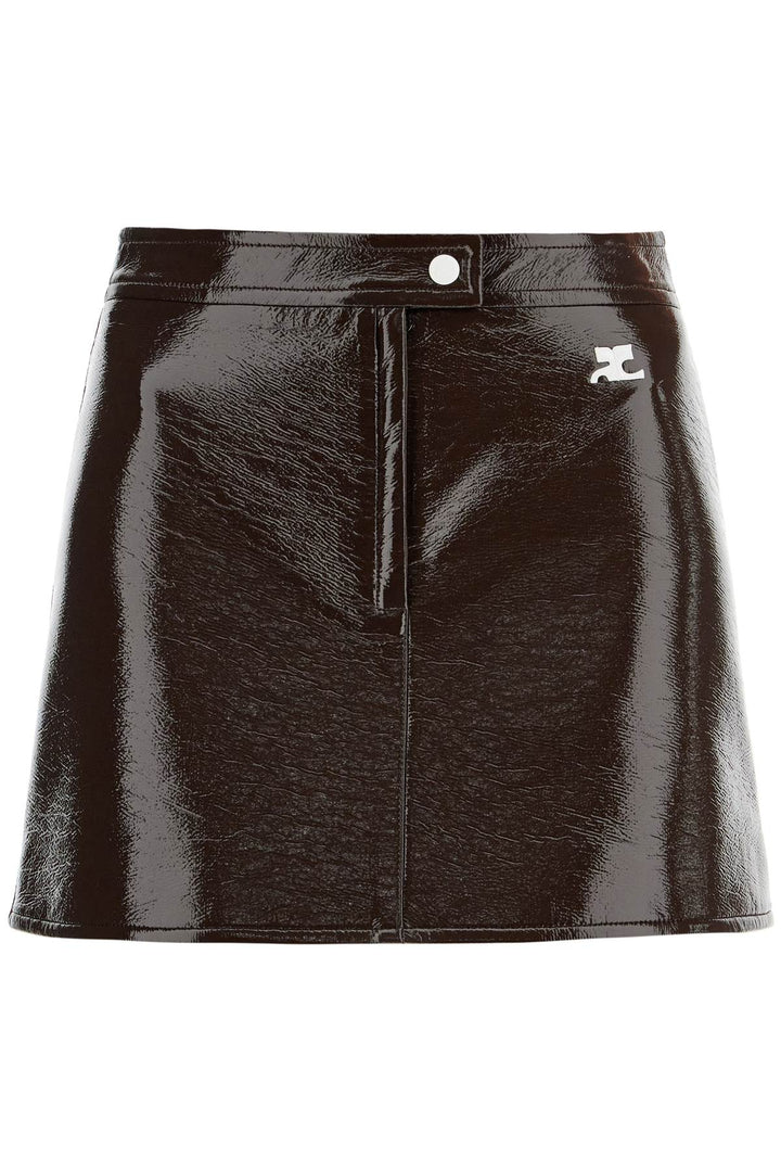 Re Edition Vinyl Effect Mini Skirt