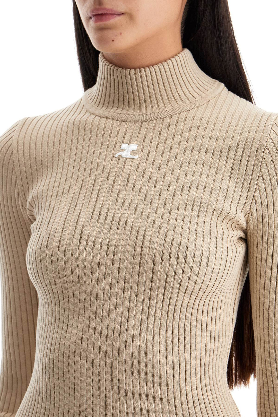 Re Edition Ribbed Funnel Neck Sweater