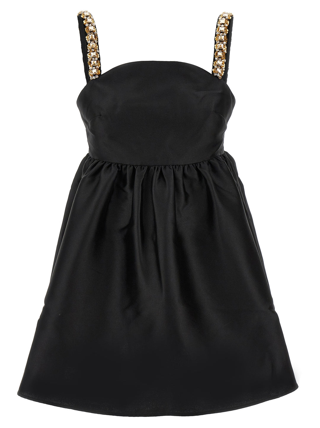 Black Taffeta Embellished Mini Dresses Black