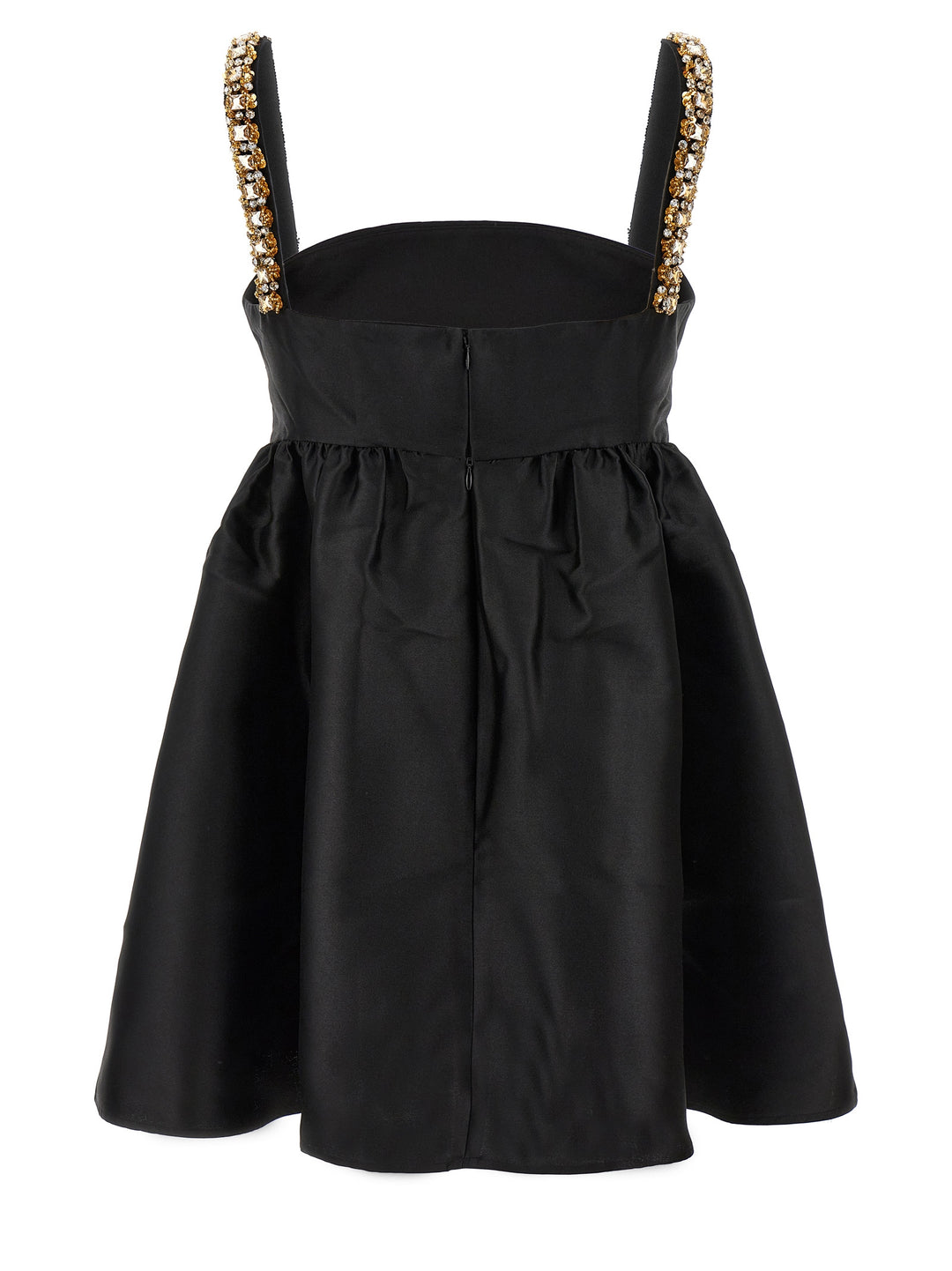 Black Taffeta Embellished Mini Dresses Black