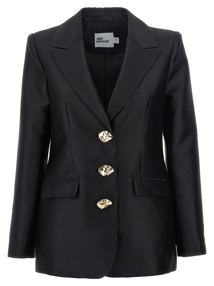 Black Taffeta Blazer And Suits Black