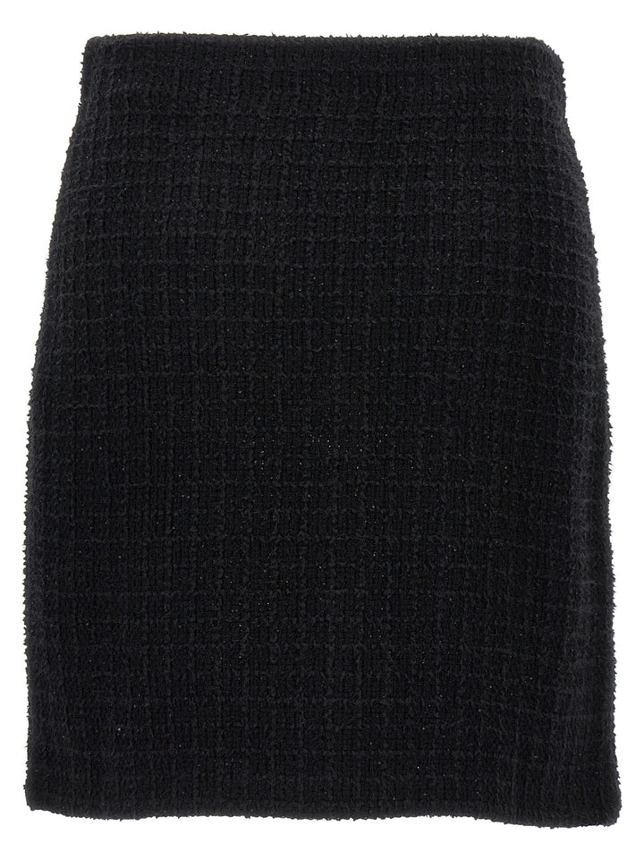 Black Jewel Button Knit Mini Skirts Black