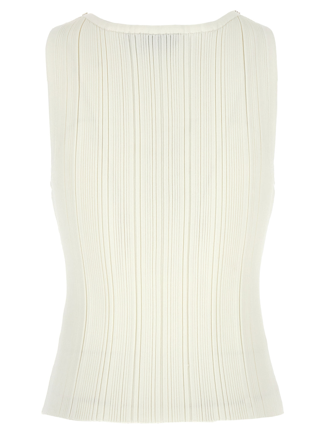 White Ribbed Knit Tops White