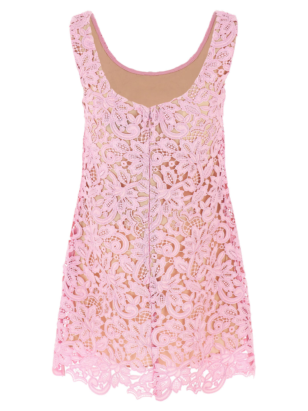 Pink Floral Lace Mini Dresses Pink