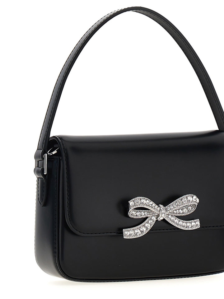 Black Leather Micro Hand Bags Black