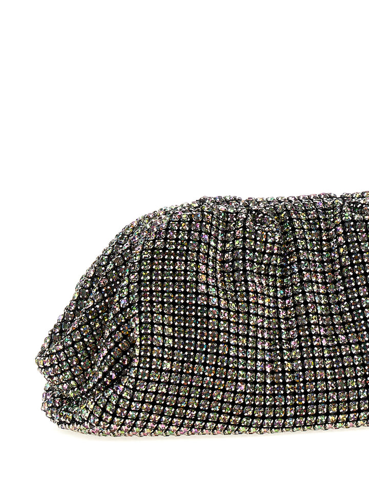 Multi Rhinestone Chainmail Clutch Silver