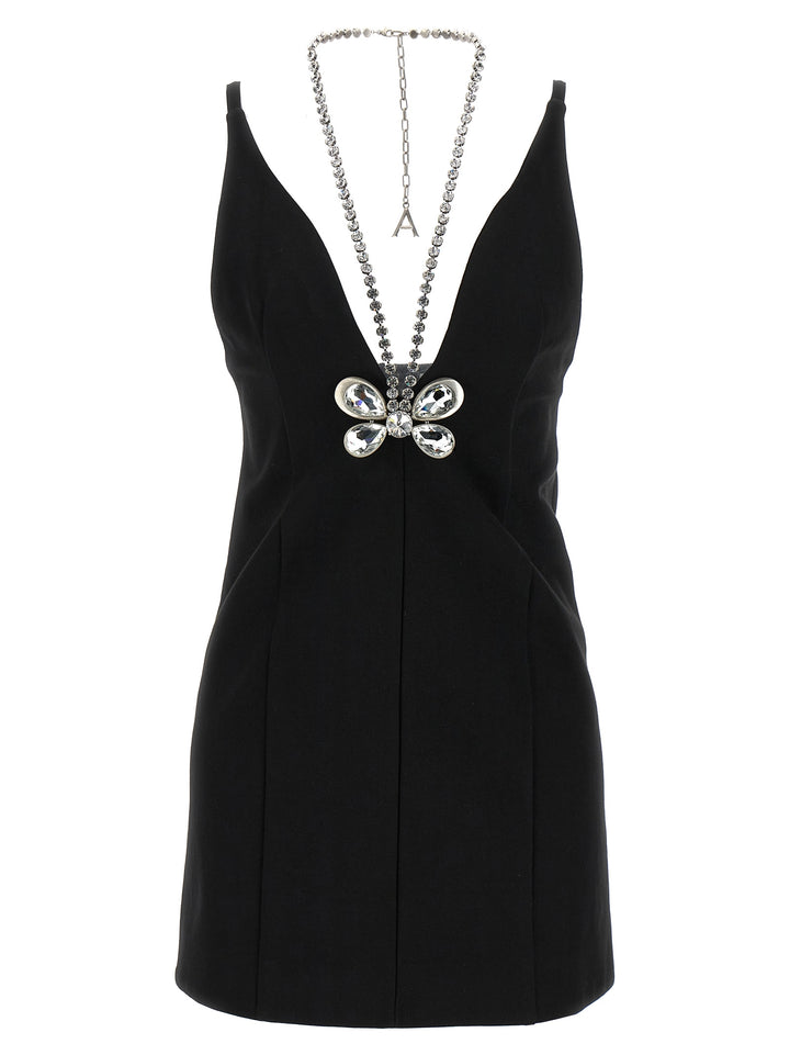 Crystal Butterfly Mini Dresses Black